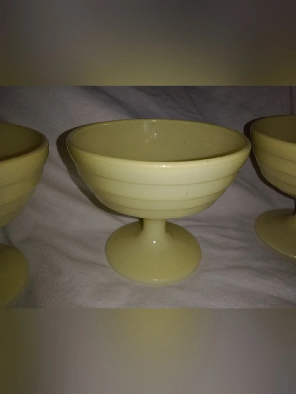 Vintage Glass Custard Dessert Ice Cream Footed Bowl Dish Mid Century MCM